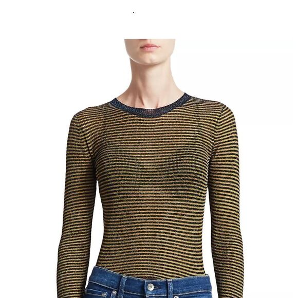 Rag & Bone Sweater | Raina | Lurex | Striped | Crewneck | Shirt | NWT | Small - Picture 2 of 7